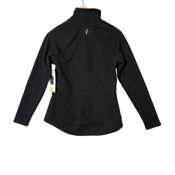 Skechers Womens Snuggle Fleece Mock Zip‎ Sweater Sz Small Black Minimalist Basic - Picture 10 of 10